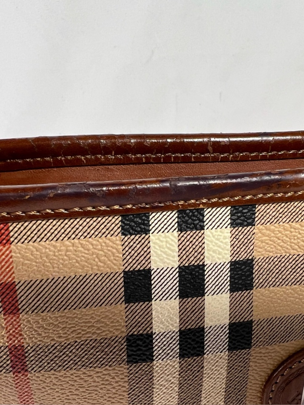 3081: Burberrys Vintage Nova Check Folio Clutch Organizer Italy - Picture 8 of 13